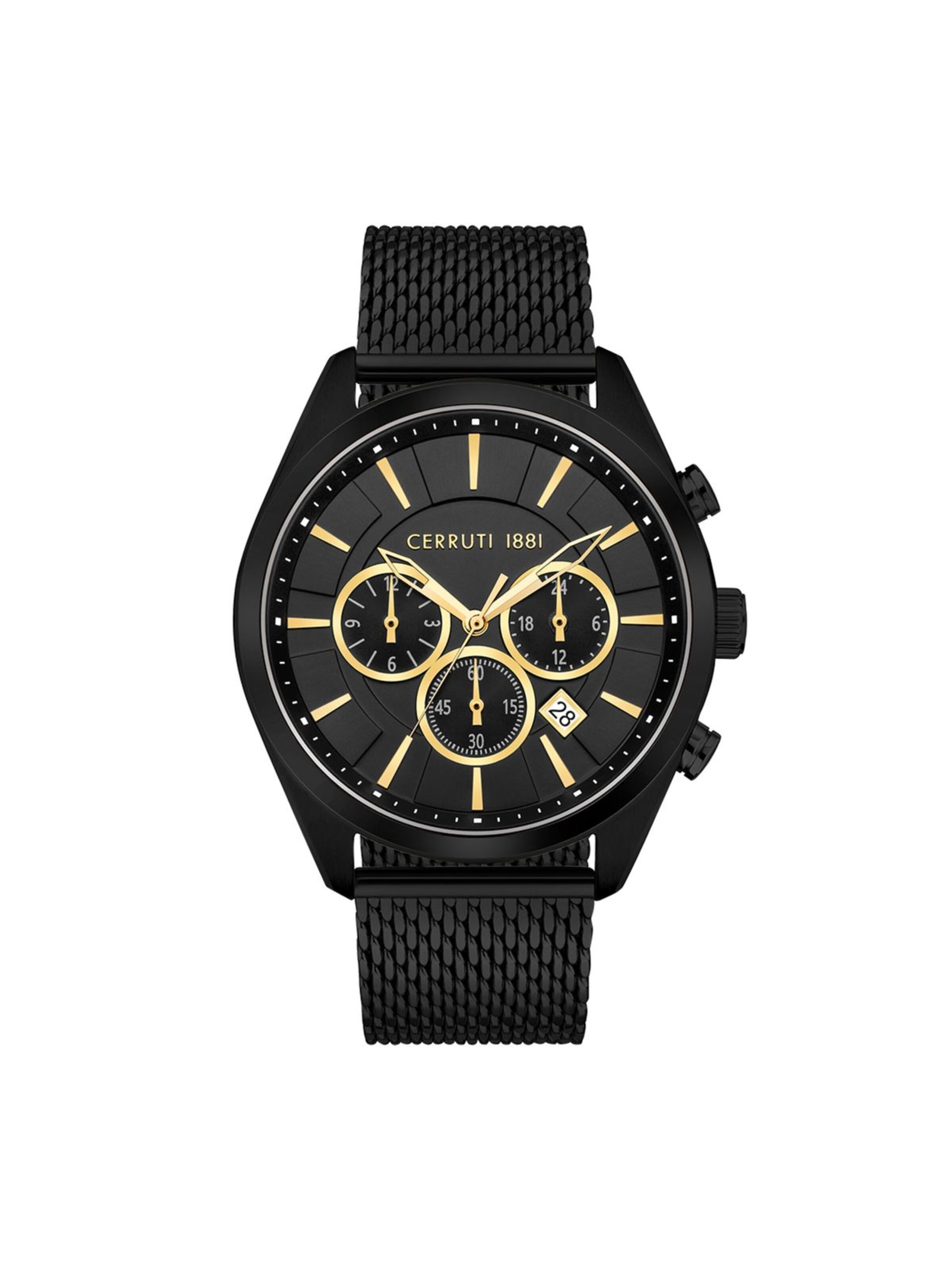 Montre à affichage analogique CERRUTI 1881 en noir : devant