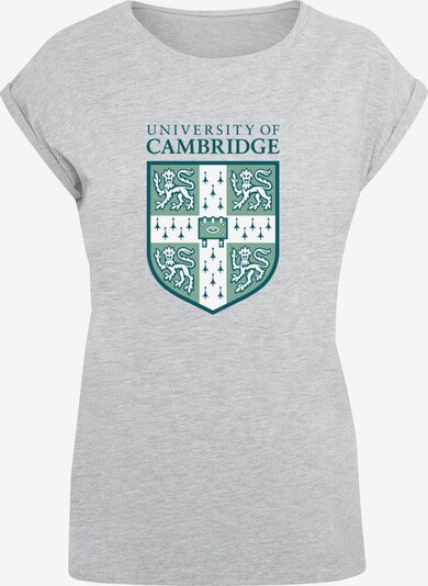 Merchcode T-shirt 'University Of Cambridge' en bleu cyan / gris / jade / blanc, Vue avec produit