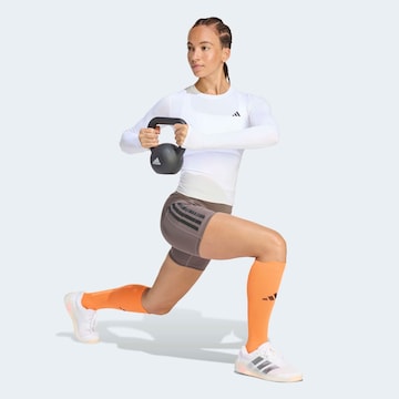 ADIDAS PERFORMANCE Skinny Workout Pants in Grey