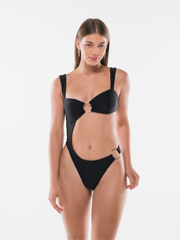 Acuarela Brand Bandeau Uimapuku 'Sirena' värissä musta: etupuoli