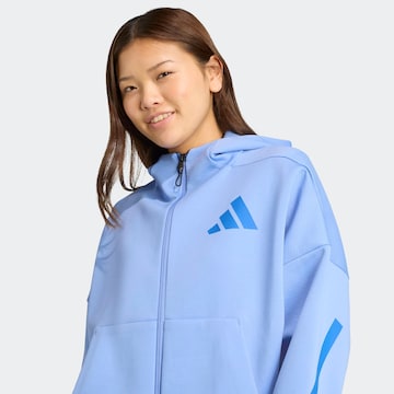 ADIDAS SPORTSWEAR Athletic Zip-Up Hoodie 'Z.N.E.' in Blue