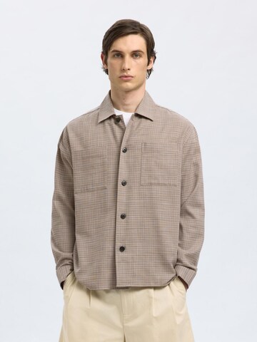 SELECTED Comfort fit Overhemd in Beige: voorkant