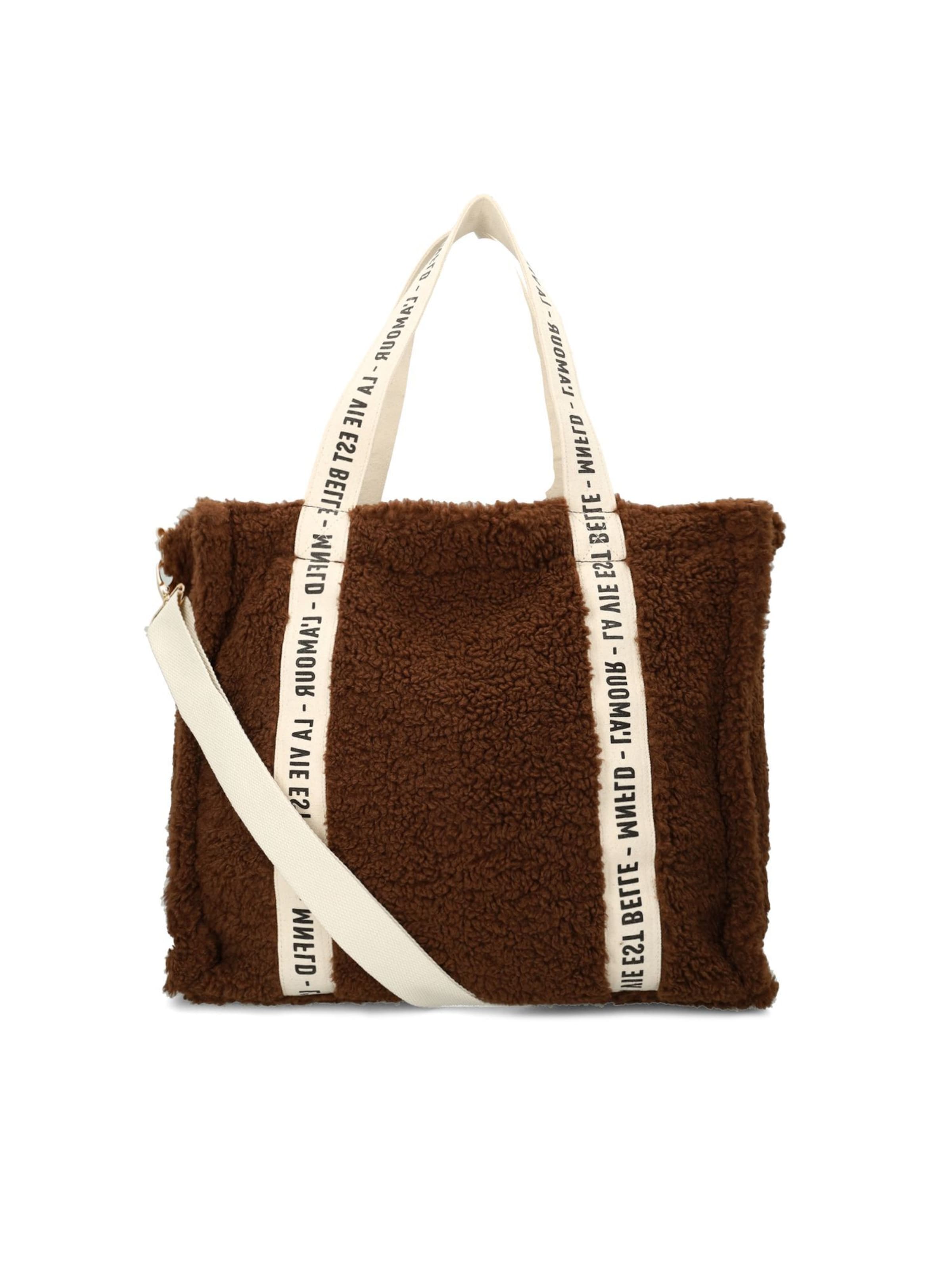 MANFIELD Shopper in braun / schwarz / offwhite, Produktansicht