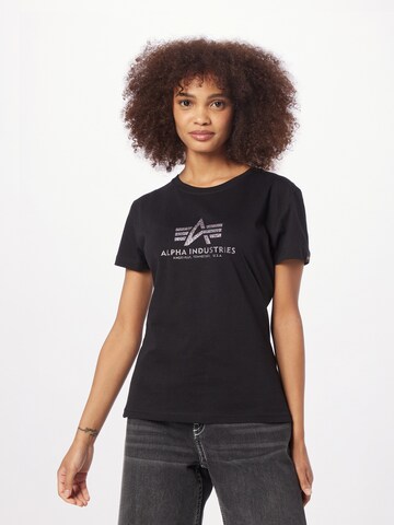 T-shirt ALPHA INDUSTRIES en noir : devant