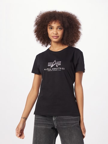 ALPHA INDUSTRIES T-Shirt in Schwarz: predná strana