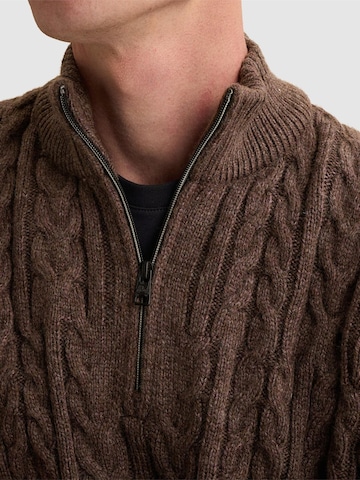 VANGUARD Sweater 'Wool-blend pullover with half-zip' in Purple