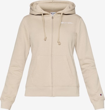 Champion Authentic Athletic Apparel - Sudadera con cremallera en beige: frente