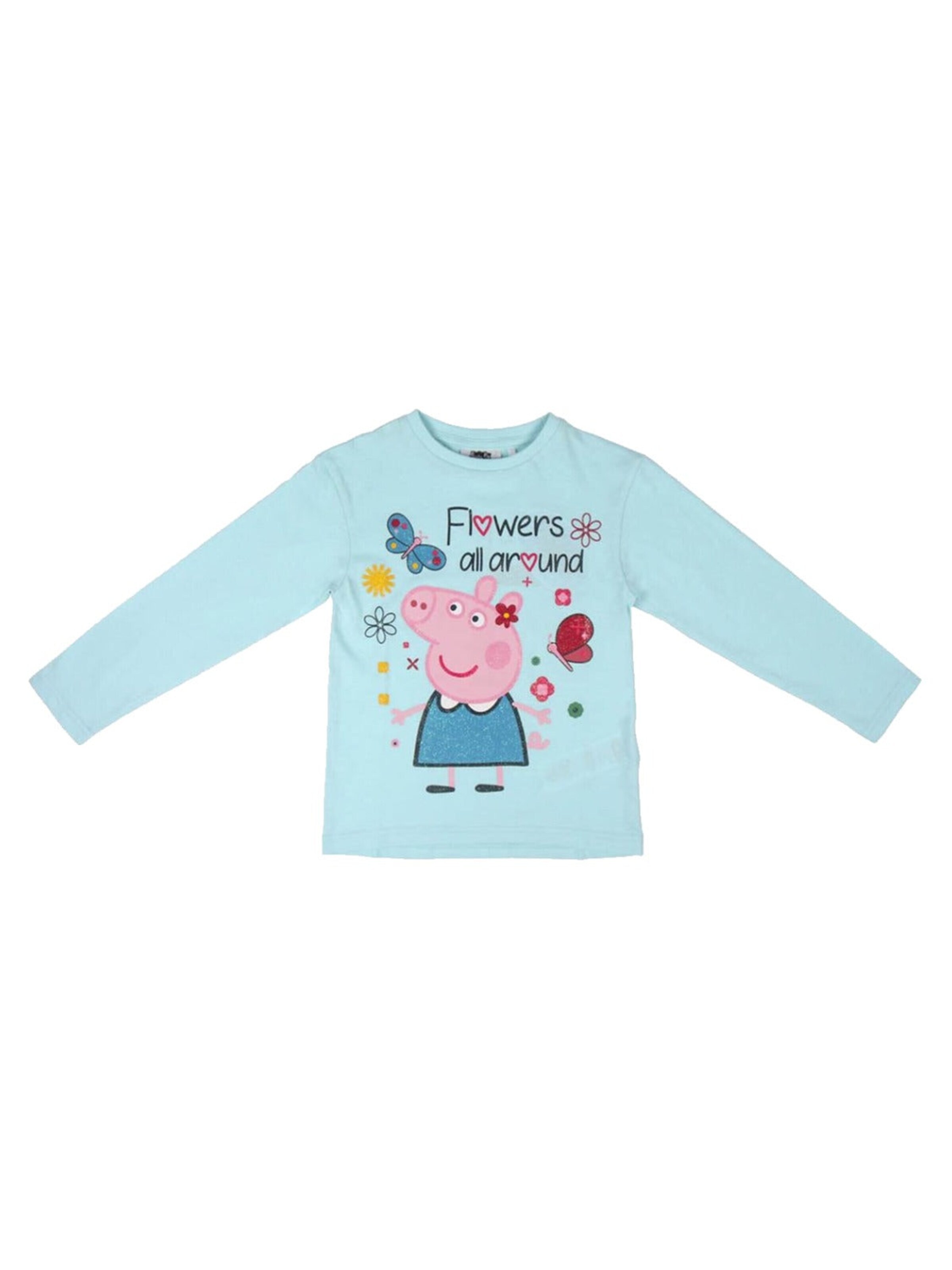 Peppa Pig Shirt 'Peppa Pig Longsleeve Meisje Mint Groen' in Groen: voorkant
