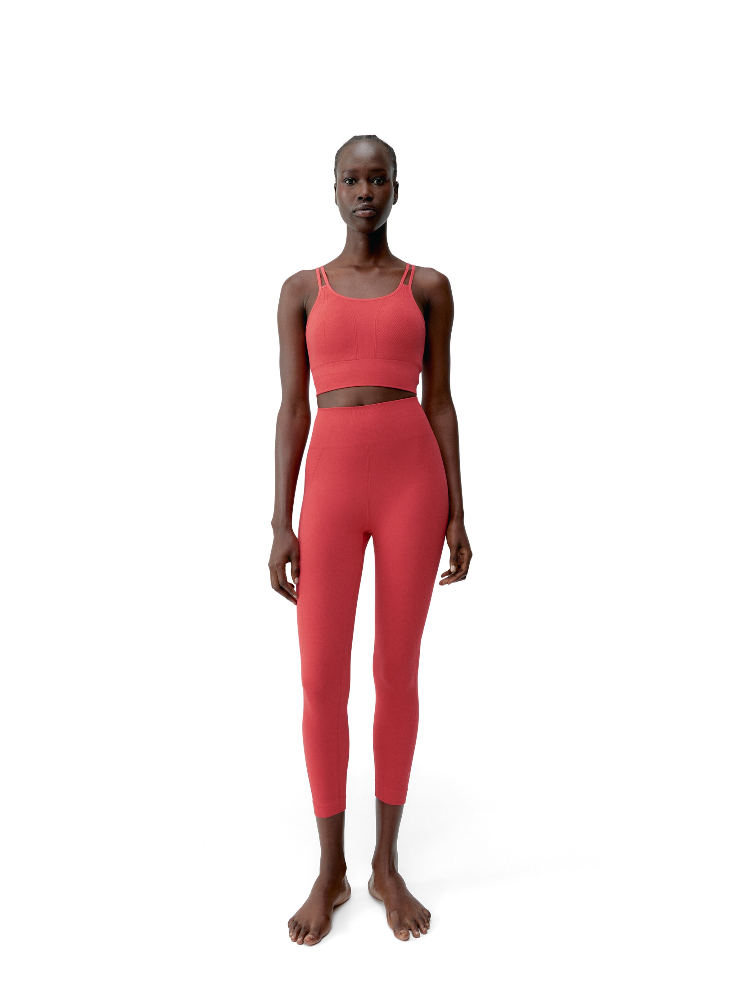 Born Living Yoga Skinny Sporttop 'Blume' in Rood