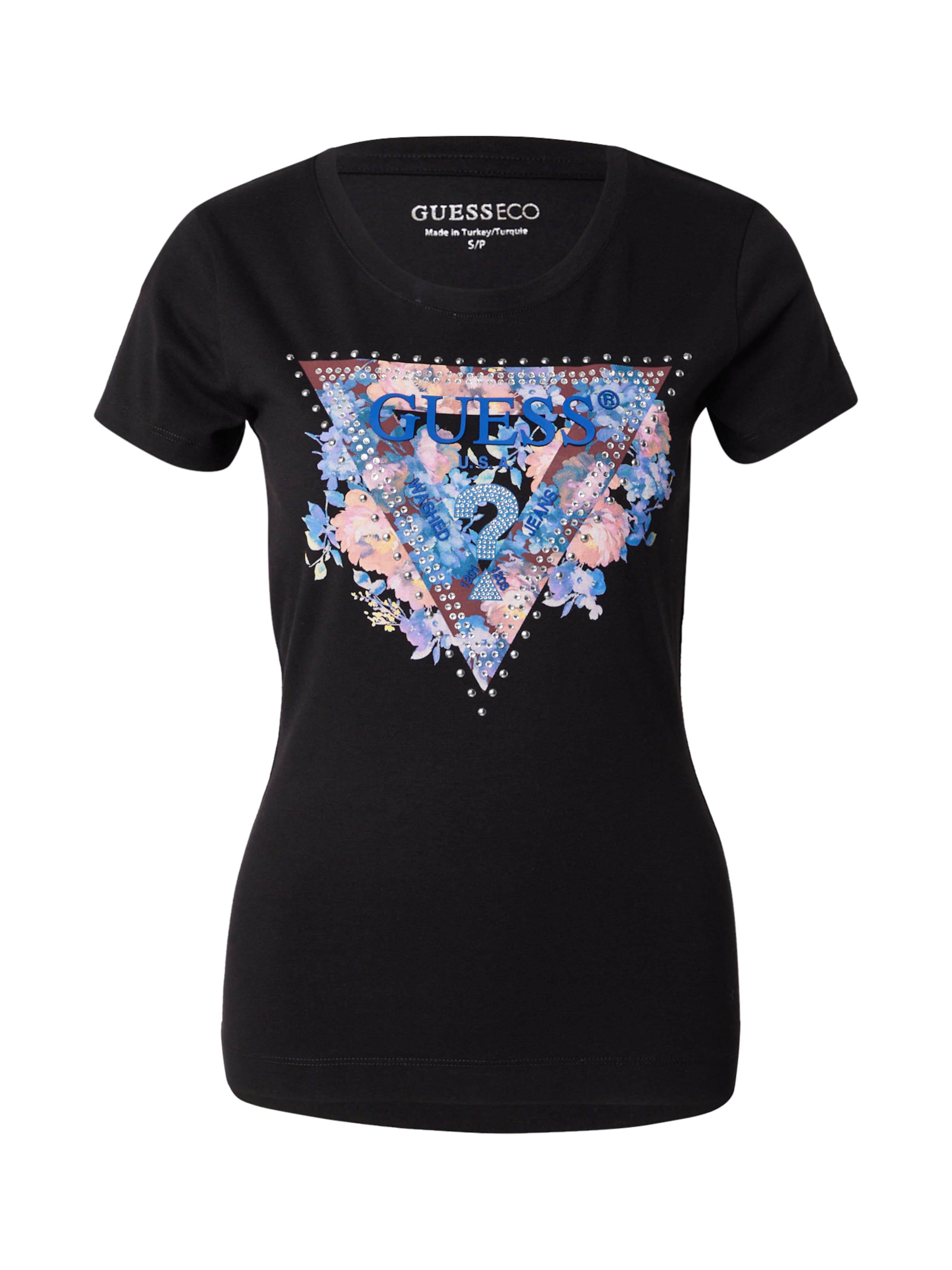 GUESS Shirt &#x27;PEONY&#x27; in Zwart: voorkant