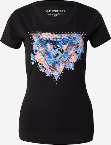 GUESS Paita 'PEONY' värissä musta: etupuoli