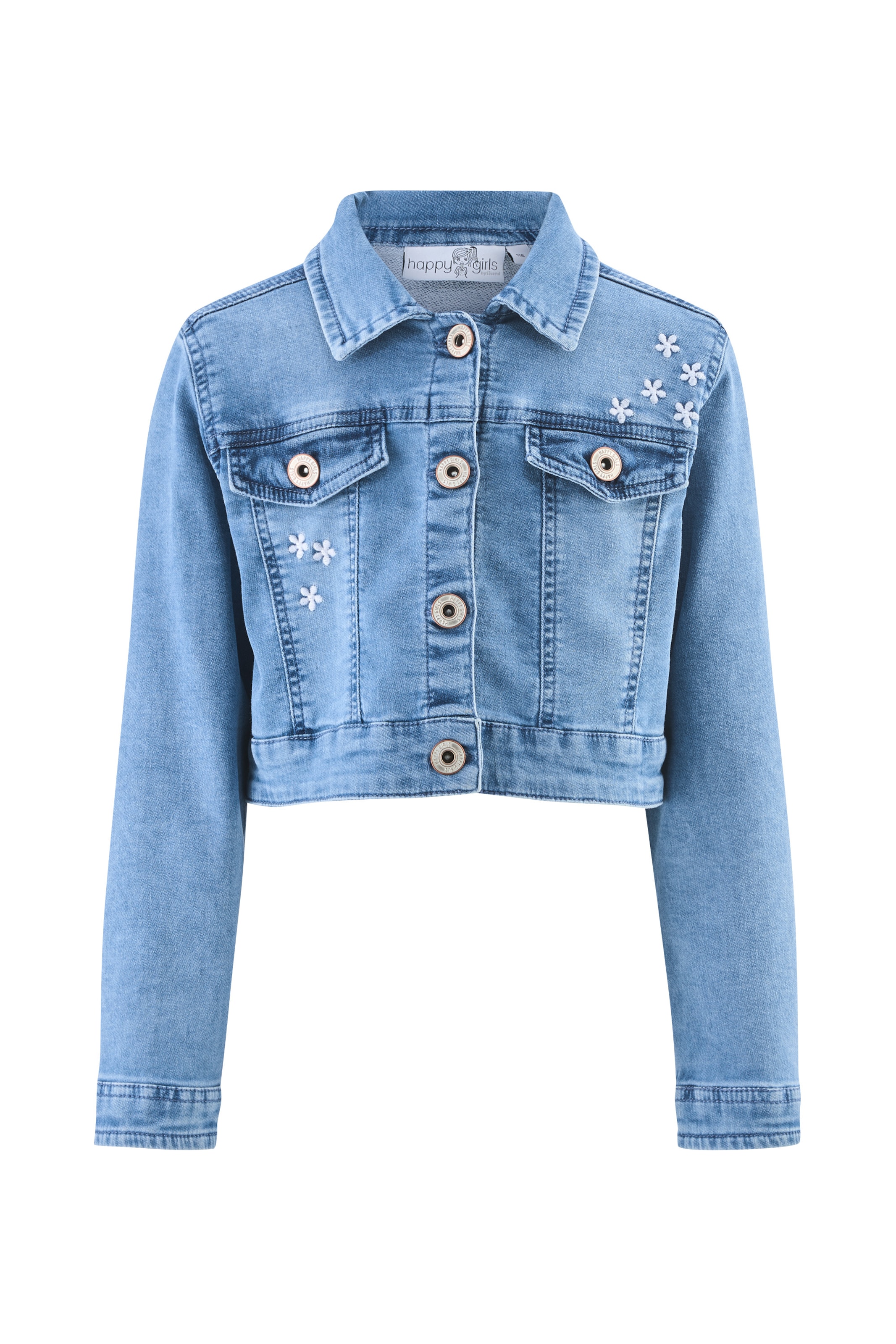 happy girls Φθινοπωρινό και ανοιξιάτικο μπουφάν σε μπλε: μπροστά