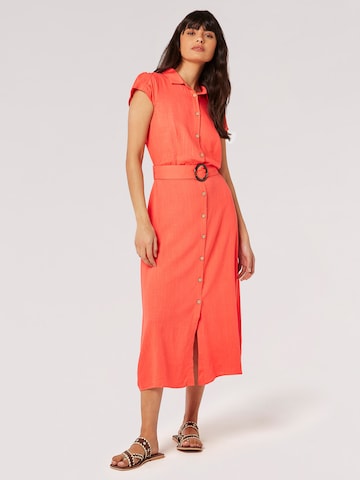 Apricot Shirt Dress in Red