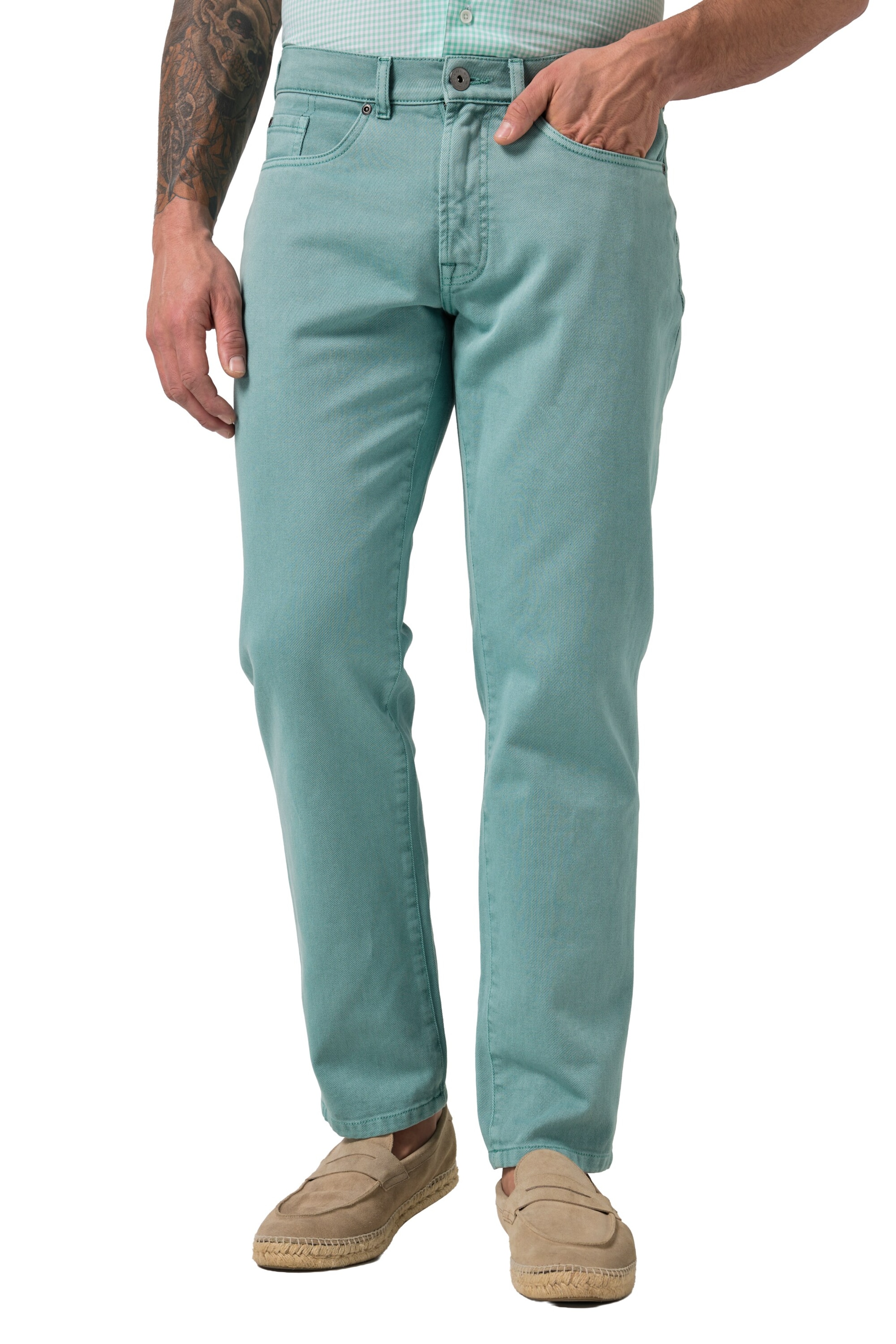 JP1880 Regular Jeans in Groen: voorkant