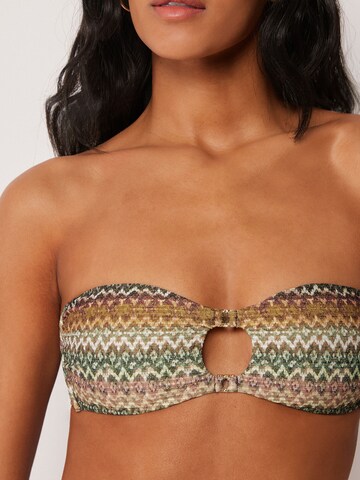 CALZEDONIA Bandeau Bikini Top 'Elegant Ethnic' in Green