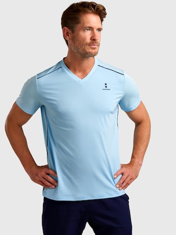 nordicdots - Camiseta funcional 'Performance V-Tee' en azul: frente