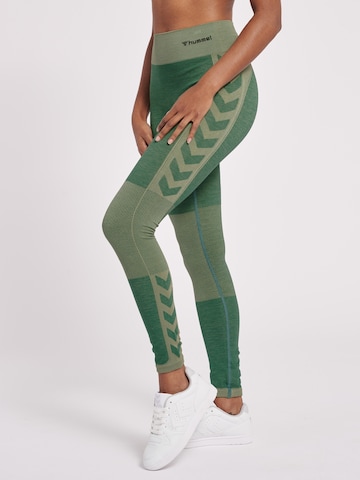 Hummel Skinny Sportbroek in Groen