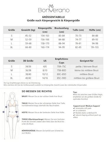 BONVERANO Klassisch Bikini 'Damen gerafftes Bikini Set, chlorresistent'‌‌‌‌‌‌ in Blau