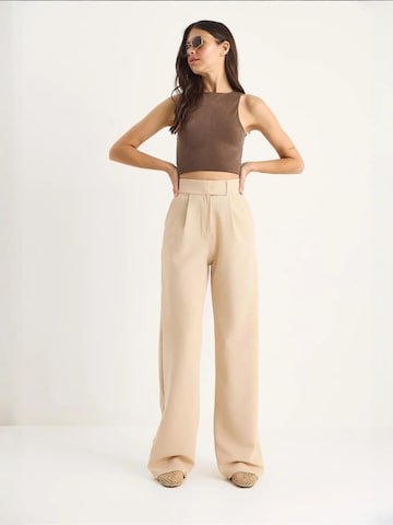 Loosefit Pantalon à pince Bianco Lucci en beige
