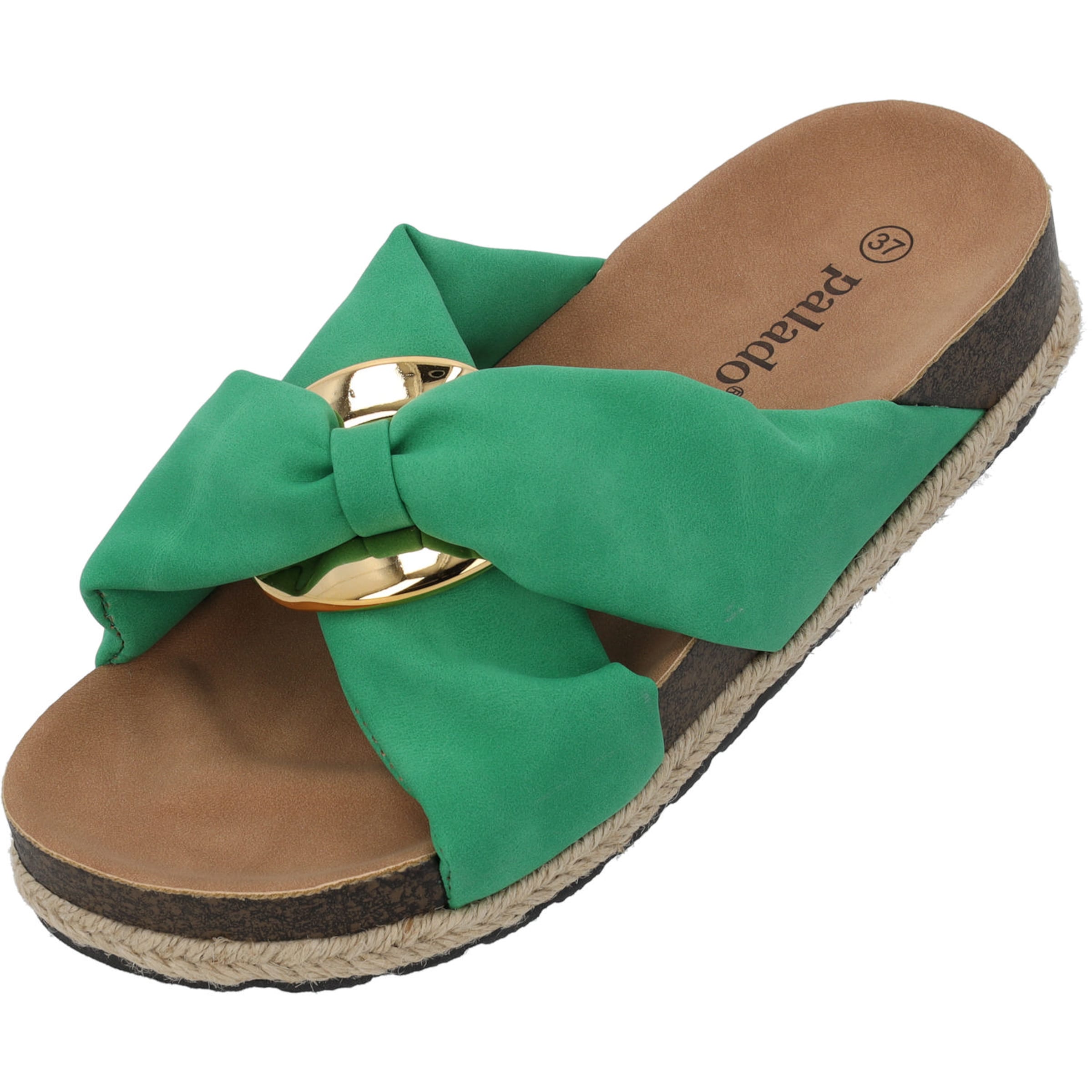 Palado Pantolette 'Bandi' in Grün: Vorderseite