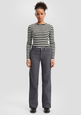 QS Wide leg Broek in Grijs: voorkant