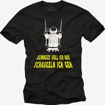 MAKAYA Shirt 'Schnauze voll ich hab' in Black: front