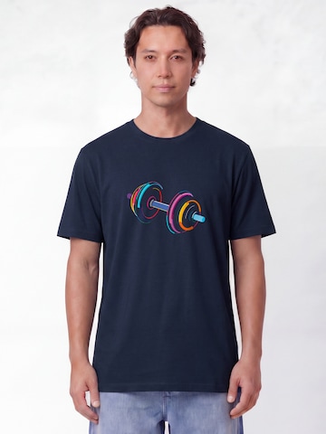 Watapparel Shirt '80s Hantel' in Blauw: voorkant