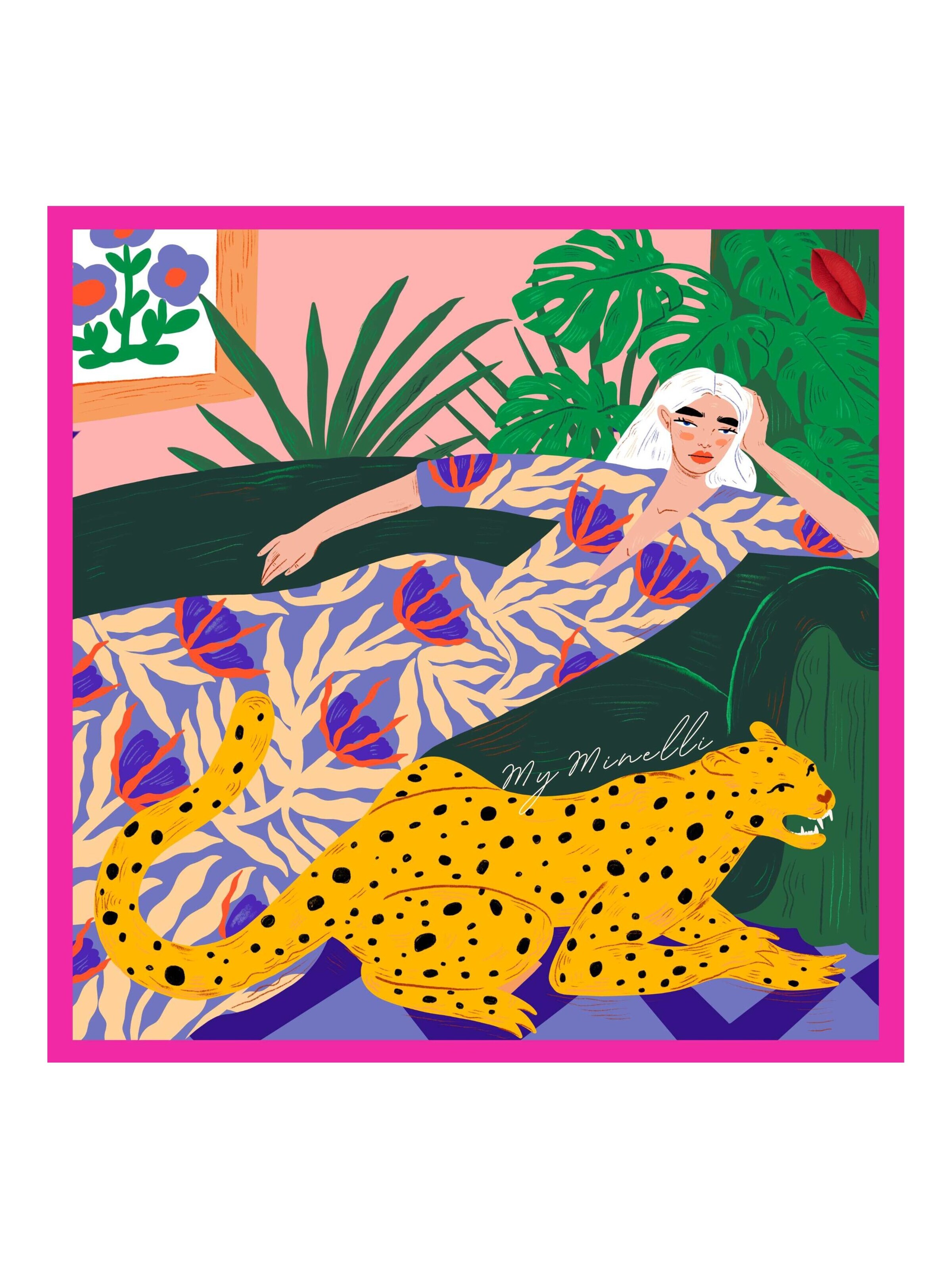 My Minelli Scarf 'Fashion Muse' in Pink: front