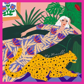 Écharpe ''Fashion Muse' Pure Nature Silk, Hand Rolled Scarf' My Minelli en rose : devant