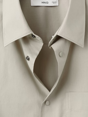 MANGO MAN Regular fit Button Up Shirt 'PLAIN' in Beige