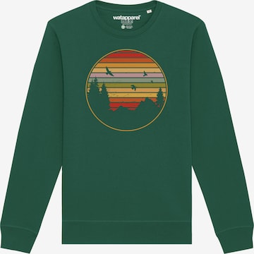 Watapparel Sweatshirt ' Sunset Berge & Tannen ' in Green: front
