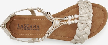 LASCANA Sandalen met riem in Beige