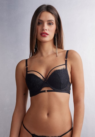 INTIMISSIMI Push-up BH 'ELETTRA INTRICATE SURFACE' in Schwarz: predná strana