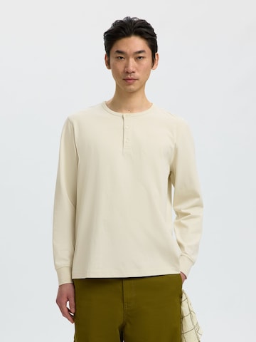 T-Shirt SELECTED en gris : devant