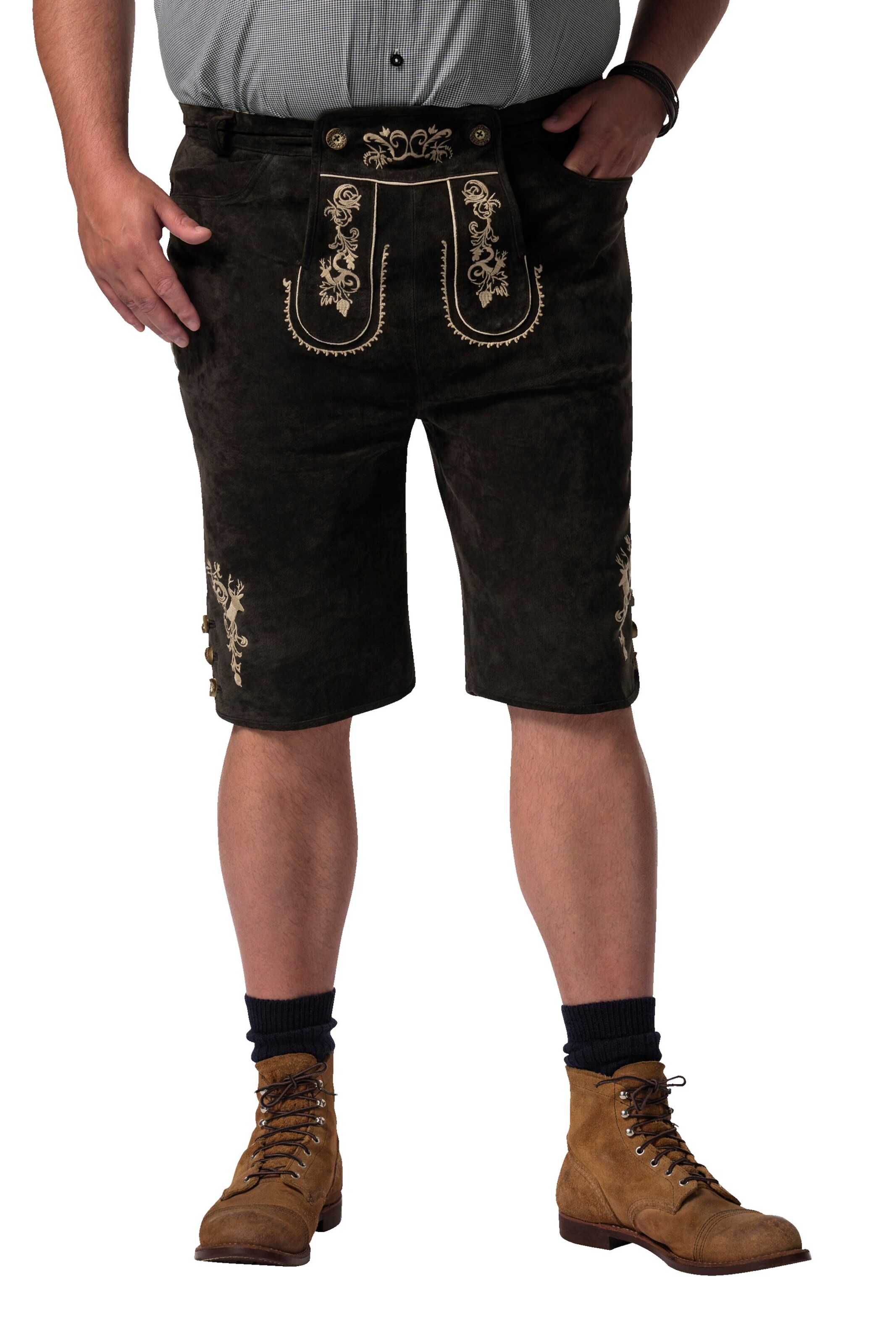 Men Plus Regular Trachtenhose in Braun: Vorderseite