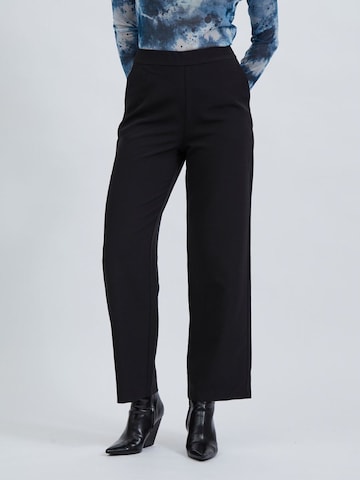 Wide Leg Pantalon 'Wilda Ava' VILA en noir : devant