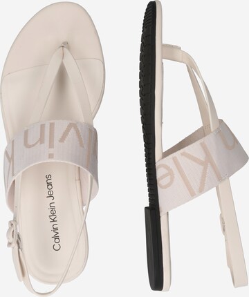 Calvin Klein Jeans T-Bar Sandals in White