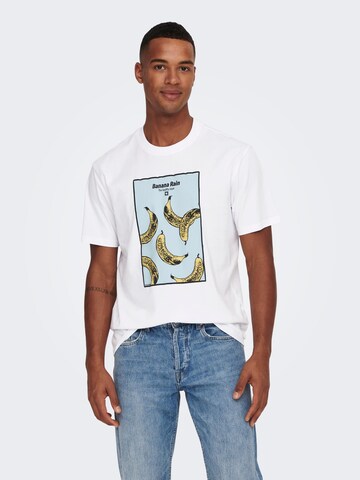 Only & Sons T-Shirt 'PARKER' in Weiß: Vorderseite