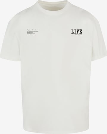 Merchcode T-Shirt 'Life' in Weiß: Vorderseite