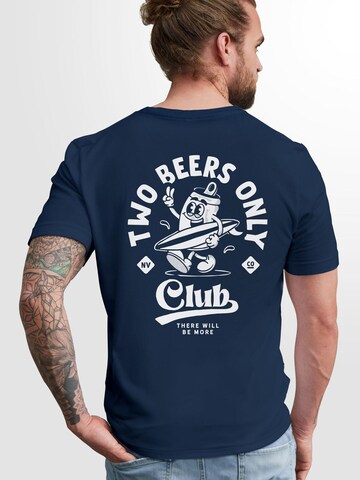 Neverless Shirt 'Two Beers only' in Blue