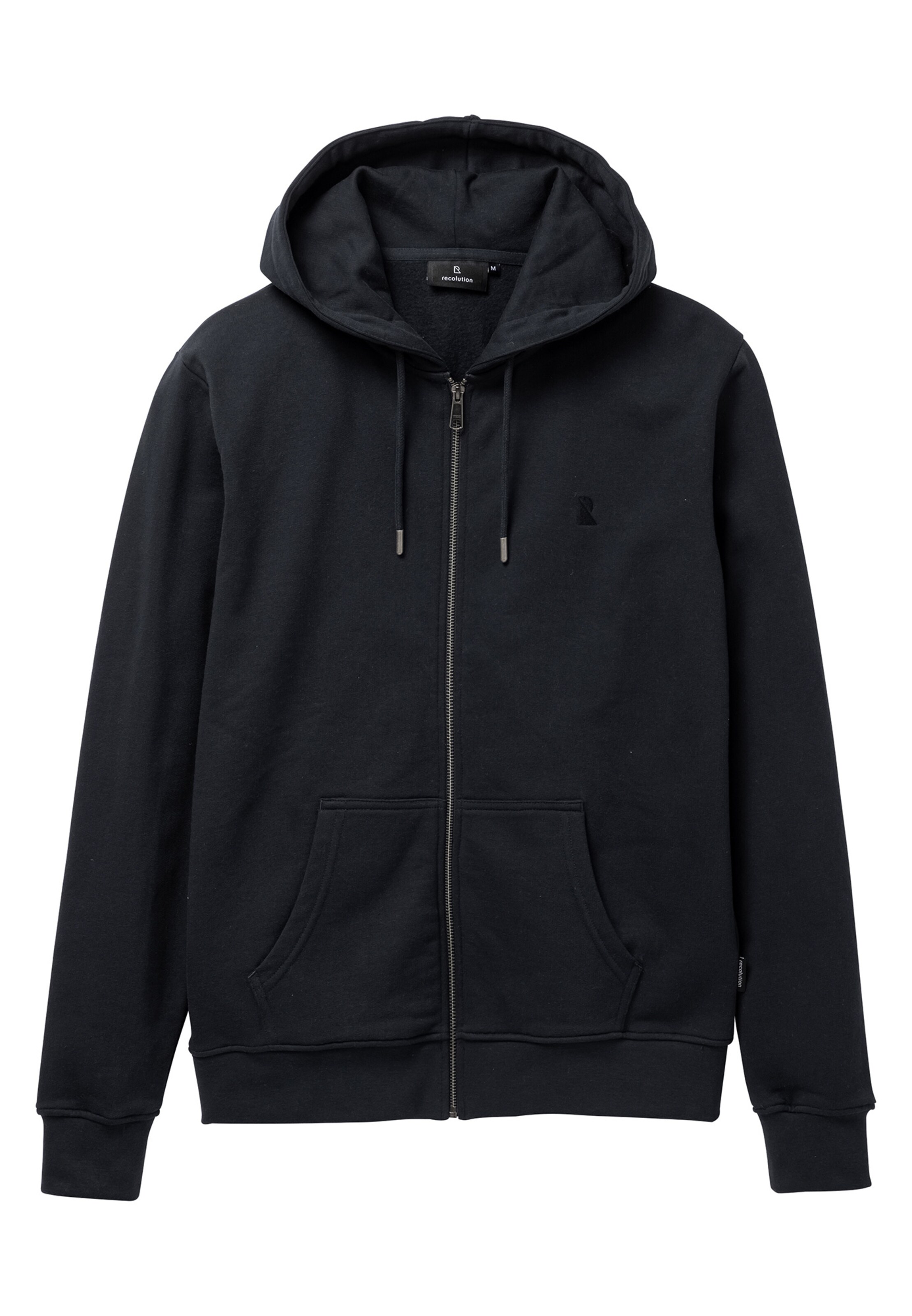 recolution Zip-Up Hoodie 'Birch' in Black: front