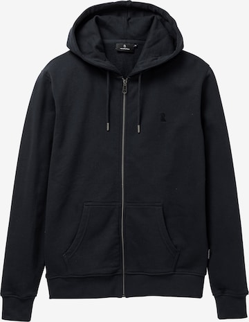 recolution Zip-Up Hoodie 'BIRCH' in Black: front