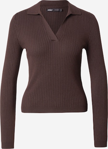 Pull-over 'ONLKaya' ONLY en marron : devant