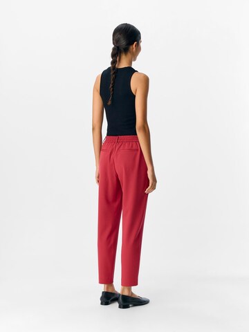 OBJECT Slim fit Trousers 'OBJLisa' in Red