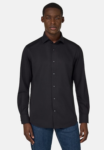 Coupe regular Chemise Boggi Milano en noir : devant