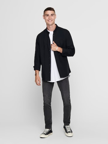 Only & Sons Regular fit Overhemd 'ONSAlvaro' in Zwart