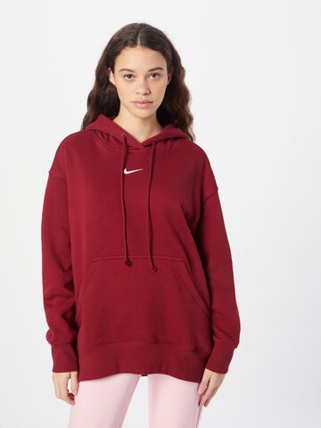 Nike Sportswear Суичър 'Phoenix Fleece' в червено: отпред