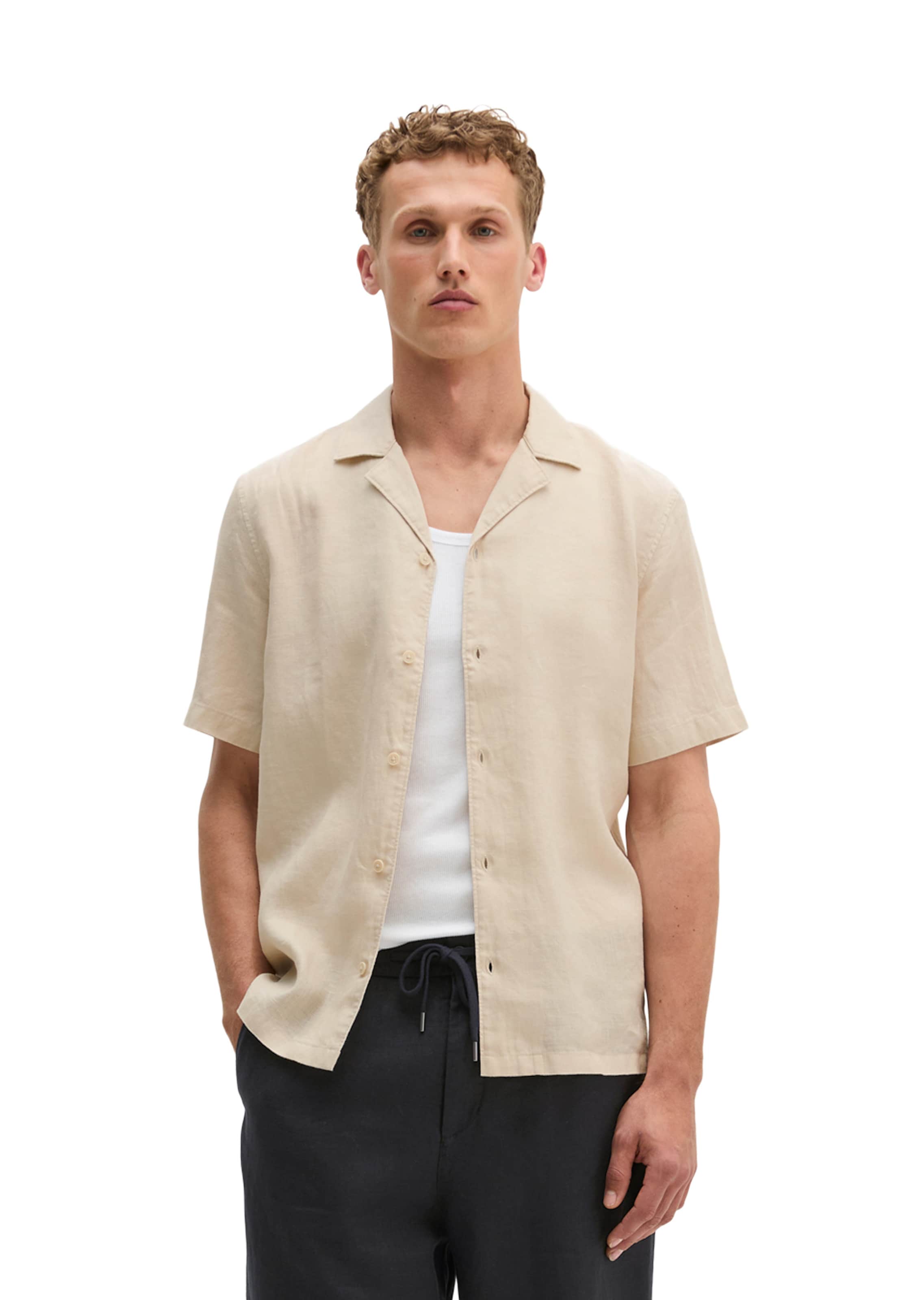 Marc O'Polo Regular Fit Hemd in Beige: Vorderseite