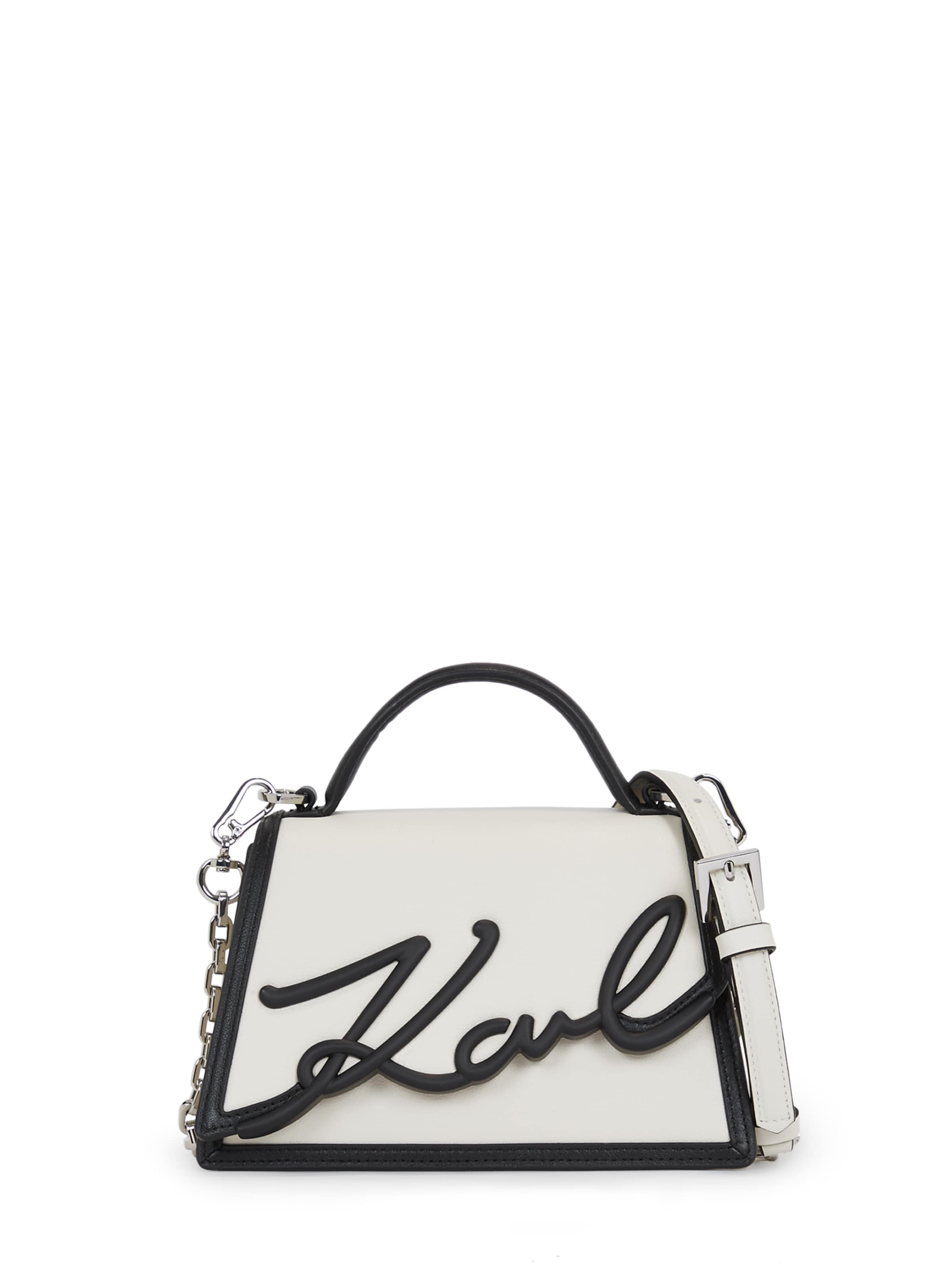 Karl Lagerfeld Käekott, värv valge: eest vaates