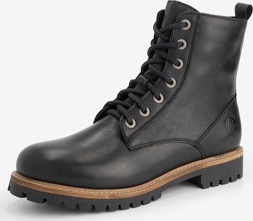 Travelin Schnürstiefel 'Kvaloya' in Schwarz: Vorderseite